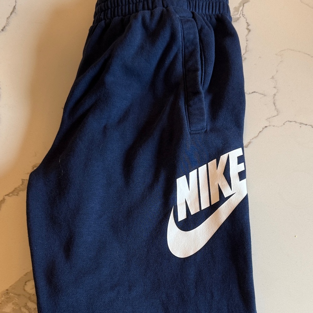 Nike Kids Dark Blue Joggers with White Logo